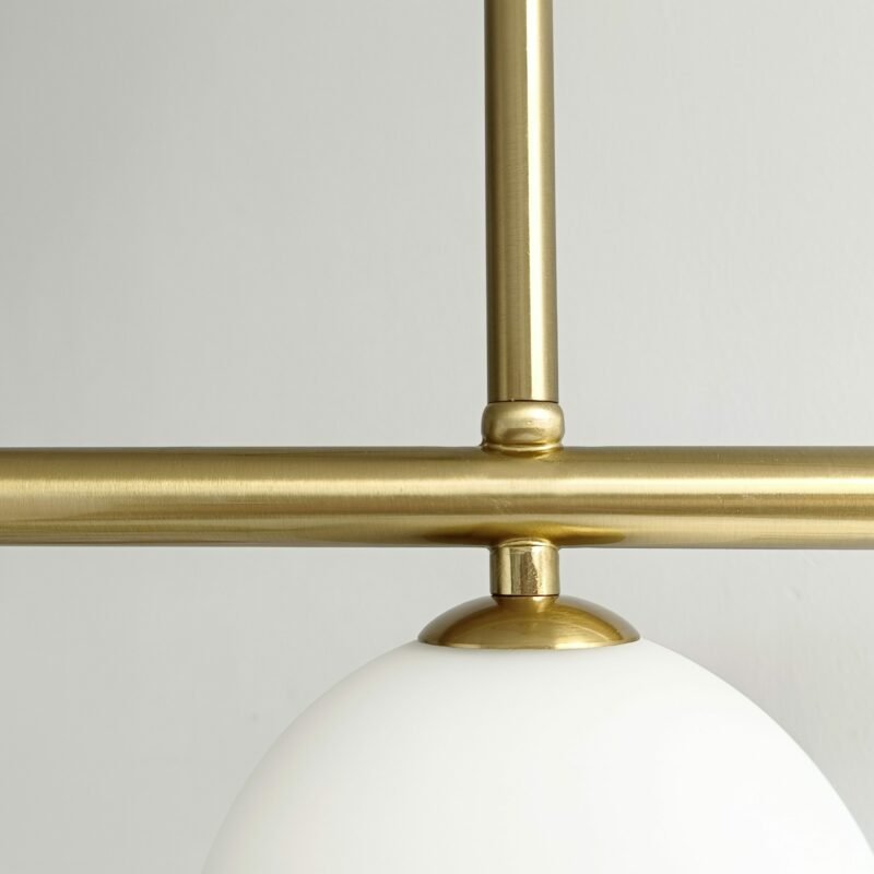 Nordic Long LED Chandelier Glass Ball Living Dining Kitchen Room Gold Black Pendant Lamps Home Decor Indoor Lighting 5