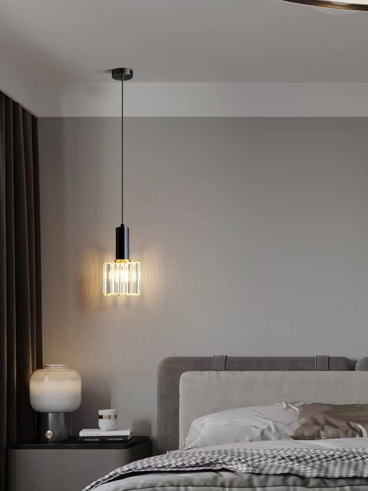 Crystal Pendant Light Modern Kitchen Island Lighting Gold Black Chandelier for Dining Bedroom Bedside Hang Lamp 3