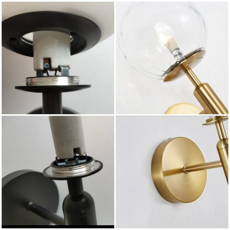 Nordic Modern Wall Lamp Beside Bedroom Glass Ball LED Wall Lights Fixtures Bathroom Mirror Light Stair Light 5