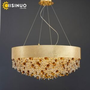 Creative Crystal Chandelier Modern Hanging Pendant Light Fixtures Round Ceiling Lamp for Dining Room Bedroom Living Room Kitchen 1