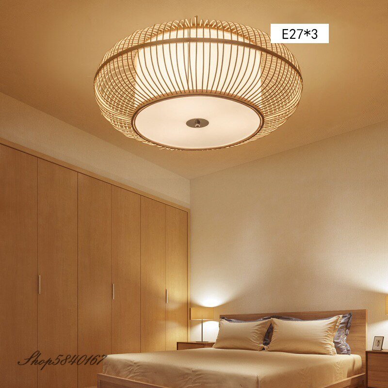 Chinese Style Bamboo Ceiling Light Hand Make Hanging Ceiling Lamps for Living Room Dining Room Kitchen Fixtures E27 Luminaire 5