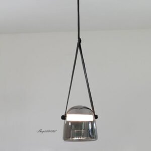 Nordic Smoky Gray Led Pendant Lights Belt Suspension Dining Room Lamp Simple Glass Chandelier Lighting Living Room Home Decor 1