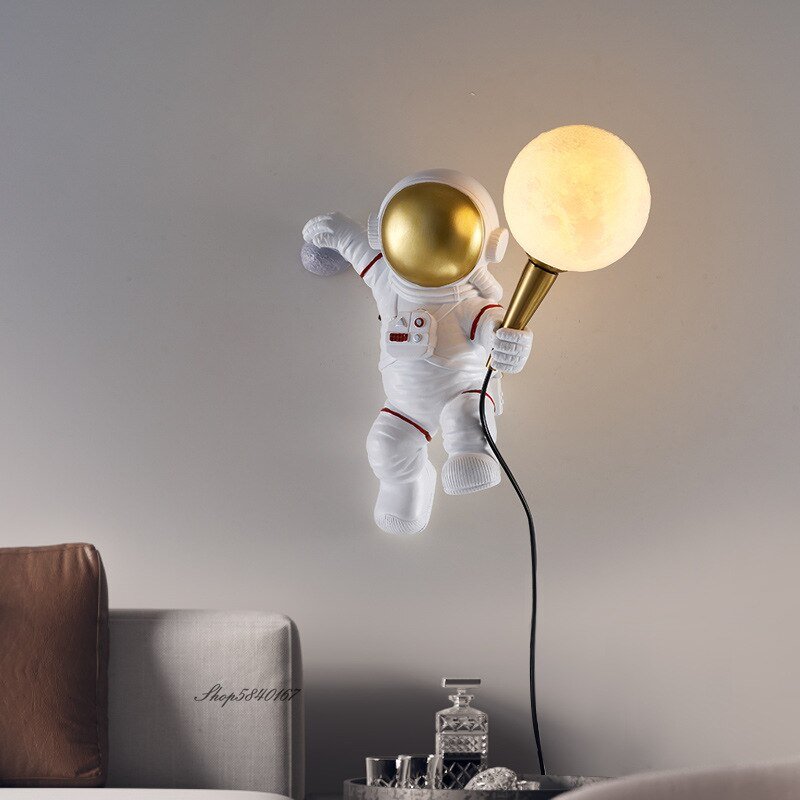 Creative Astronaut Table Lamp 3D Printing Moon Lamp Desk Light for Bedroom Study Living Room Decor EU/US/UK/AU Plug Beside Lamp 6