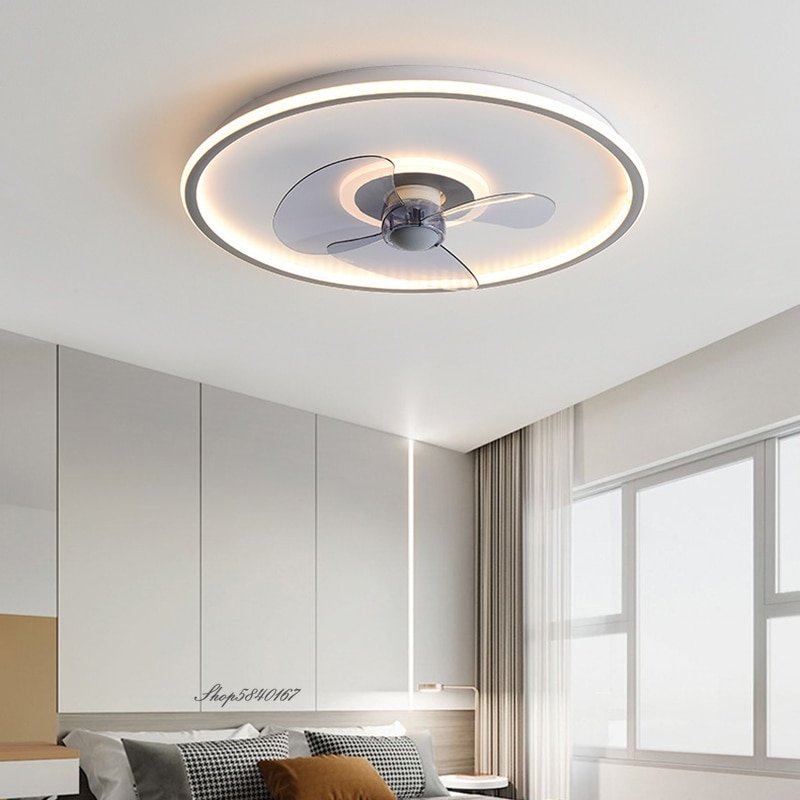 2022 New Smart Bedroom Ceiling Fans Lamp APP/RC Frequency Conversion Ultra-thin Ceiling Fan Light Living Room Decor Led Lighting 1