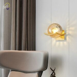 Modern Wall Lamp Nordic Creative Round Glass Indoor Lighting Led Living Room Bedside Lamp Bed Interior Light For Home Decoration 1