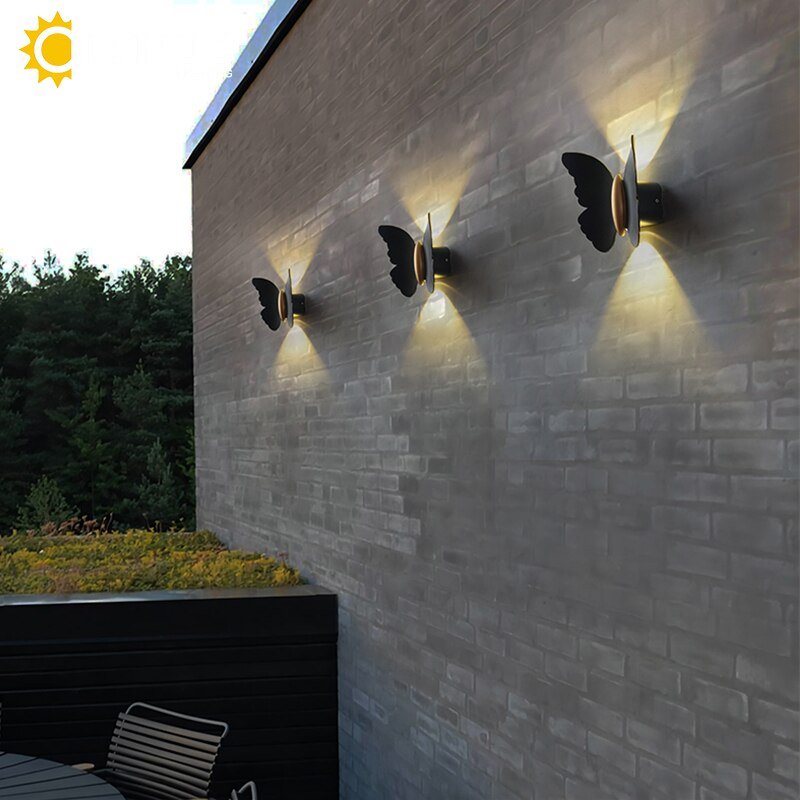 6W Outdoor Lighting Waterproof LED Garden Light 110v 240v Aluminum Wall Lamp Butterfly Shape Decor for Garden Patio Yard Fixture 3