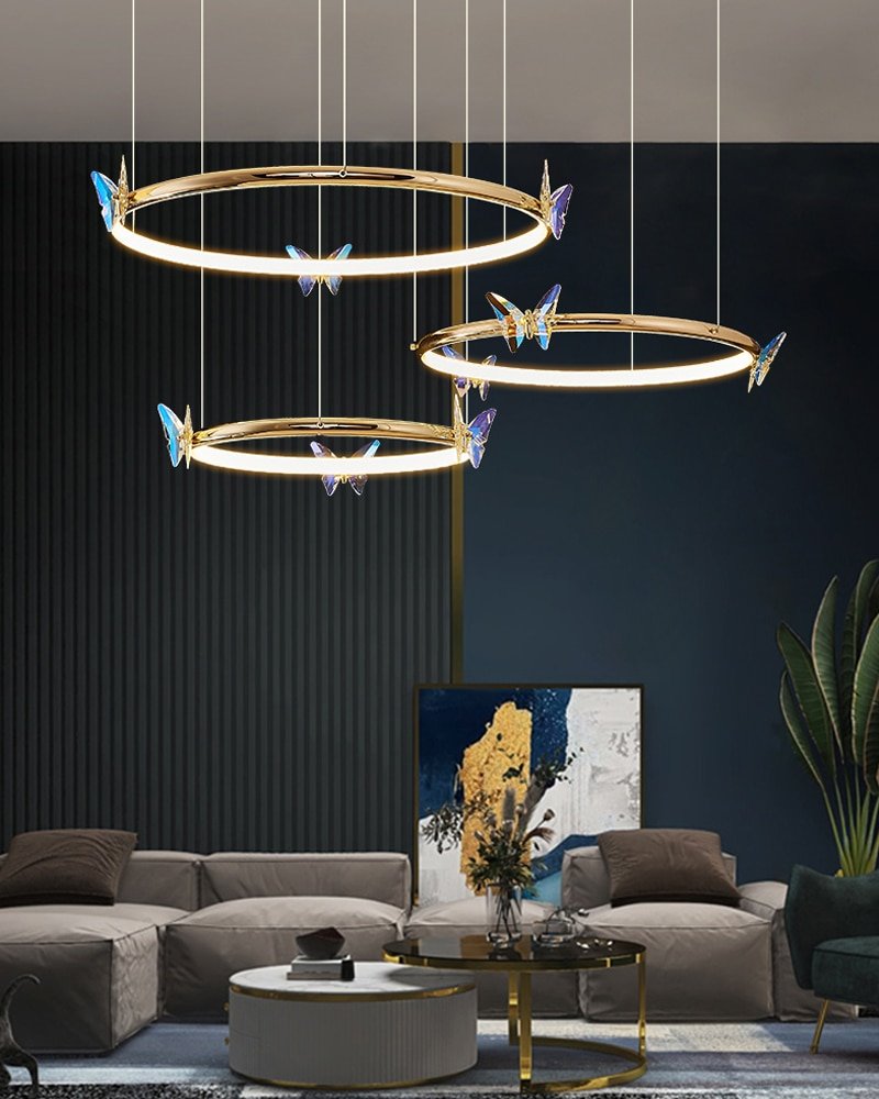 Butterfly LED Crystal Pendant Lights Nordic Bedroom Ceiling Hanging Lamps Modern Restaurant Living Room Decor Lighting 1
