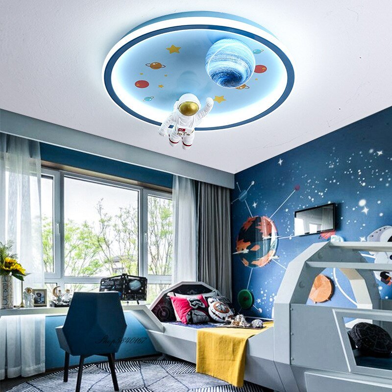 Modern Creative Spaceman Ceiling Lamp for Children's Bedroom Light Cartoon Led Luminous Planet Ceiling Hanglamp Lighting Fixture 5