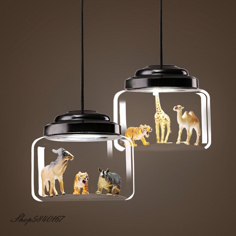 Creative Pendant Lights with Animal Cute Lamp Hanging Lights for Children's Bedroom Lamps Pendant Lamp Loft Living Room Pendant 4