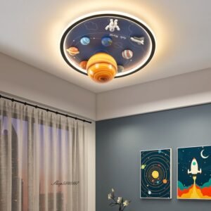 Astronaut Space Planet Ceiling Lights Dreamy Kids Children Bedroom Led Ceiling Lamp Decor Diorama 3D Galaxy Led Light Fixtures 1