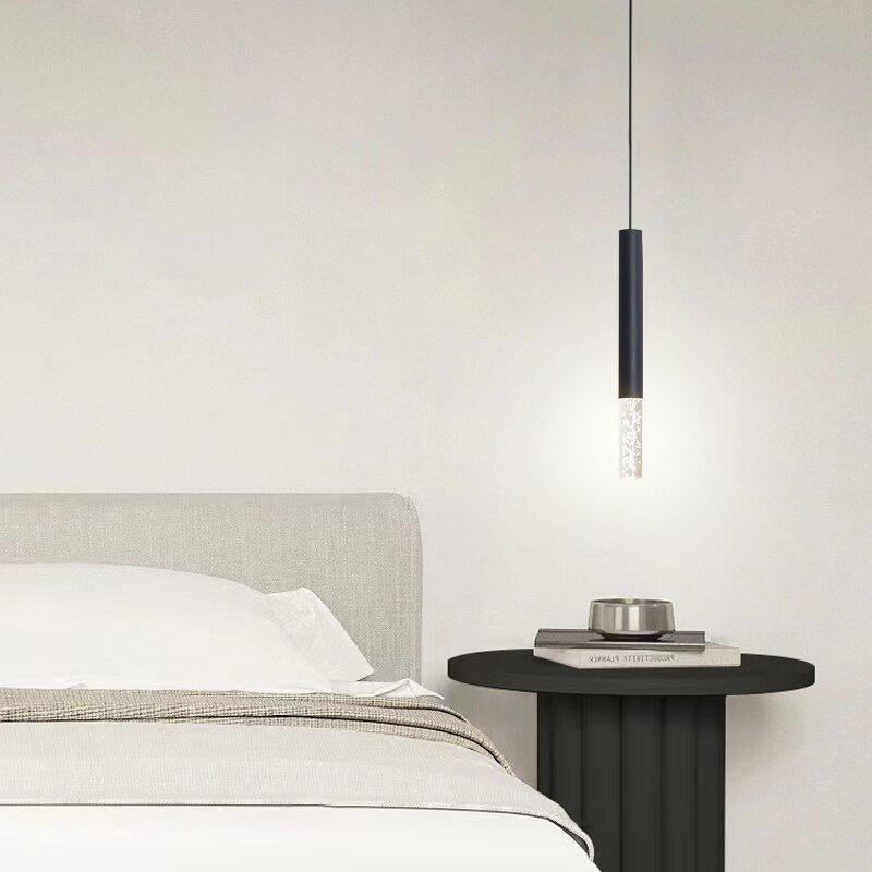Modern Acrylic LED pendant lights minimalist restaurant /coffee bar/living room/bedside pendant lamp long line hang lamp 2