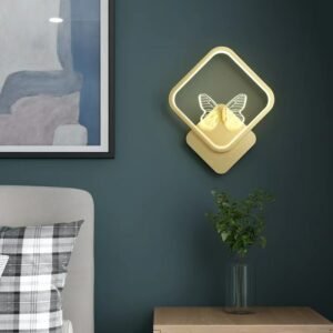 Modern Round ring butterfly Wall Lamps Home Decor Living Room Bedroom Bedside AC110-240V LED light Gold Black Aisle Decor Sconce 1