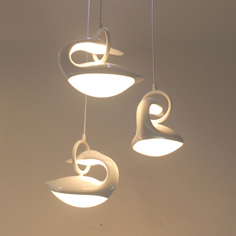 New Bird Lamp Swan Animal Pendant Light Led Hanging Light Fixtures Modern Living Room Dining Light Tricolor Pendant Lamp Loft 4