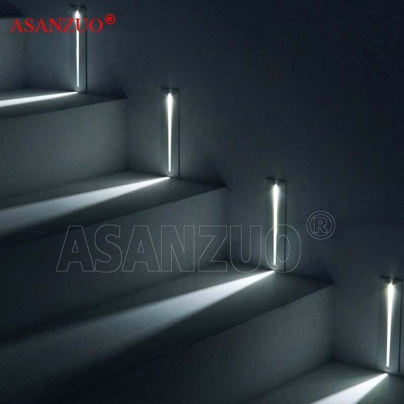 Recessed 3W Led Stair Light AC85-265V Indoor Corner Wall lights Step Decoration Lamp Hallway staircase Lamps 3