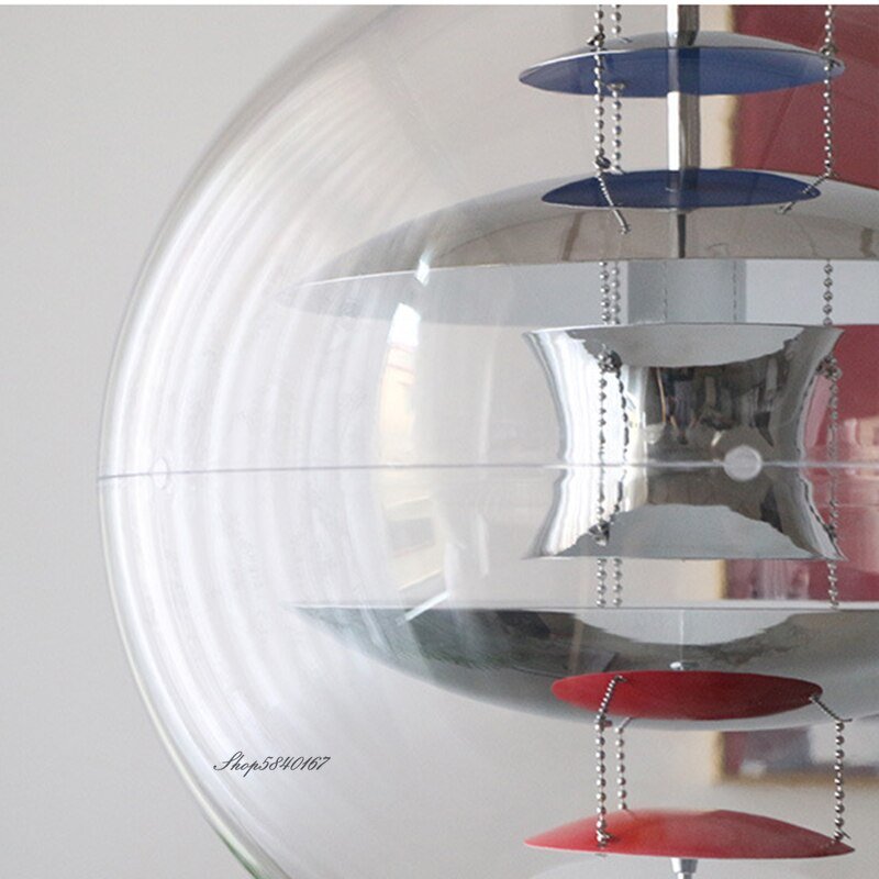 Nordic Transparent Globe Pendant Lights Acrylic Ball Lustre Led Hanglamp Living Room Decoration Cafe Restaurant Light Fixtures 5