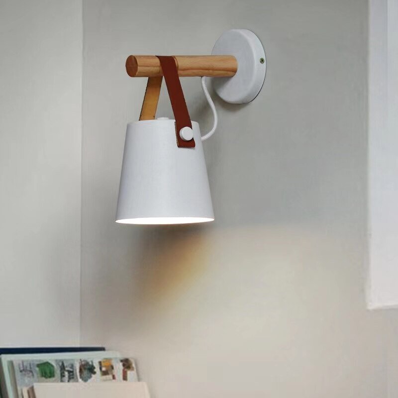 Nordic Designer Bedroom Belt Creative Simple Restaurant Bedroom Study Lamps Living Room Decoration Clothes Shop Wall Lights E27 2