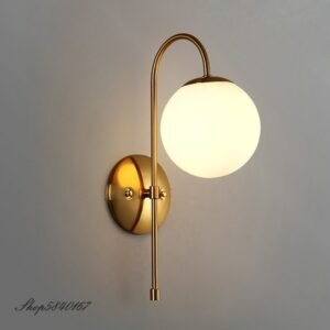 Nordic Gold Wall Sconce Bathroom Light LED Wall Light Fixtures Loft Living Room Decoration Bedroom Lamps Bed Glass Lamp Wall E27 1