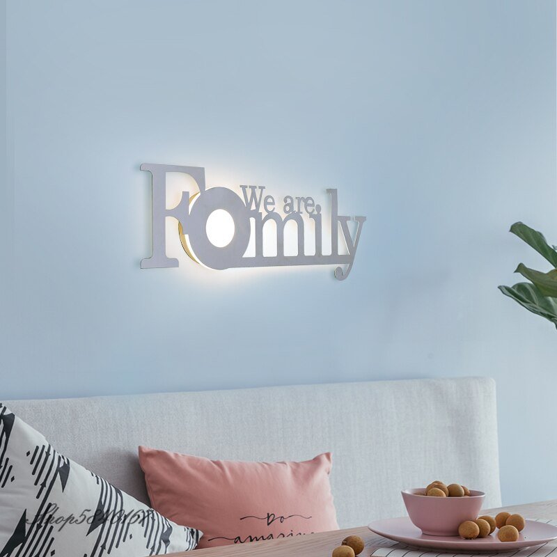 Creative Family LED Wall Lamp Living Room Decoration Wall Sconces Light Fixtures Modern Bedroom Lights Metal Art Deco for Home 5