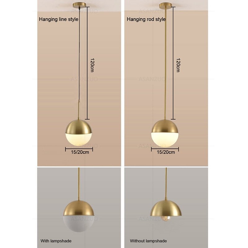 Mordic Pendant Lights Vintage Hoop Gold Modern LED Hanging Lamp for Living Room Home Loft Industrial Decor lamp 6