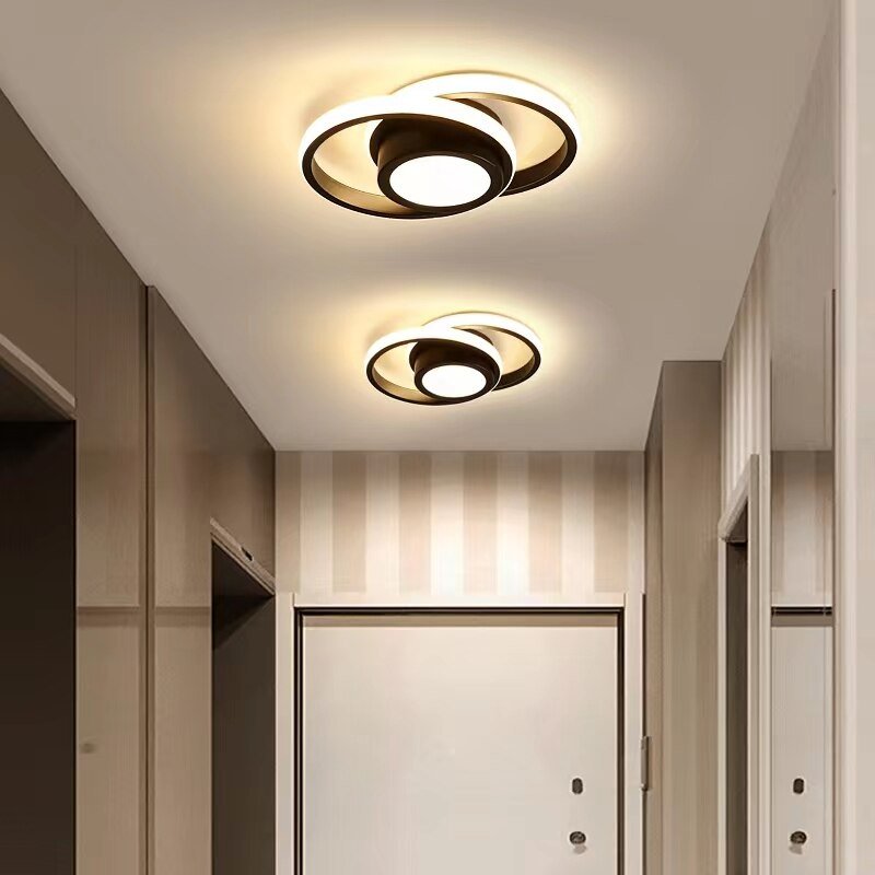 Modern LED Ceiling Lights For Aisle Balcony Black/White Frame Ceiling Lamp art home decor Corridor Light fixtures 5