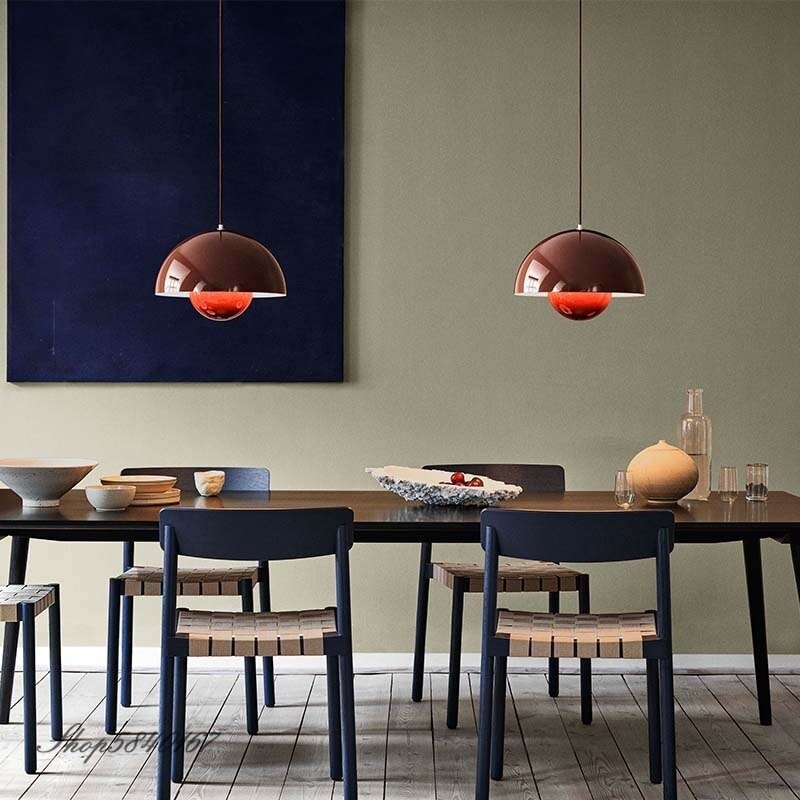 Danish Flower Pendant Lights Nordic Designer Hanging Lamps for Living Room Suspension Loft Kitchen Fixtures Bedroom Lamp Decor 2