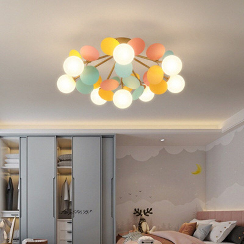 New Macaron Branch Ceiling Chandeliers Led Colourful Lamps Light for Living Room Bedroom Dining Room Suspension Ceiling Light 5