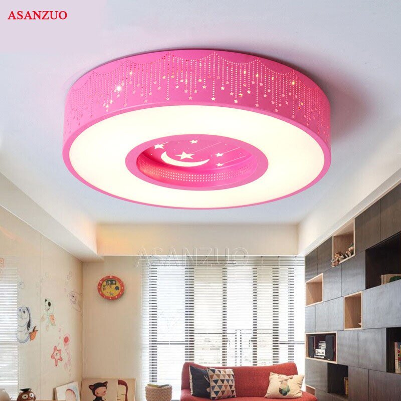 Children's ceiling lights pink/blue Round LED Ceiling Lamp For Living Room Bedroom Study Modern Dimmable Ceiling lights Lighting 4