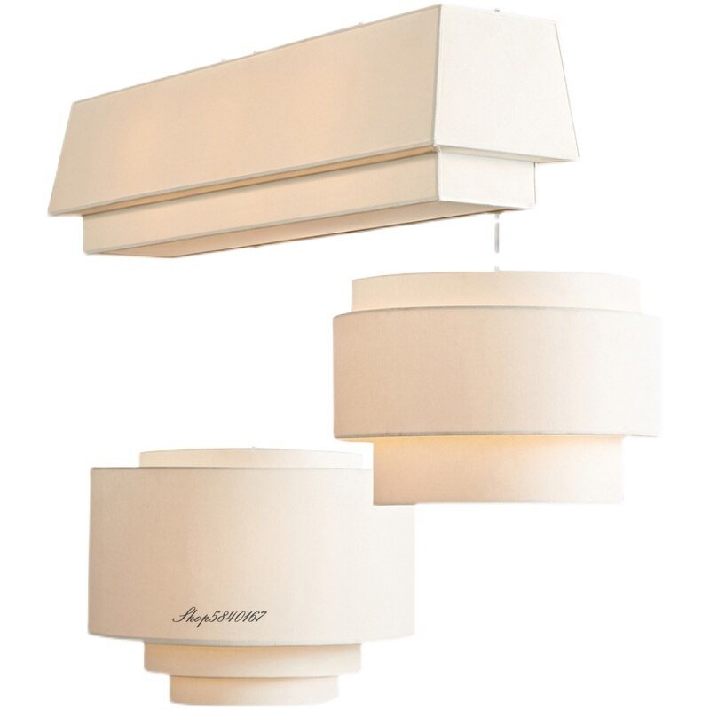 Japanese Style Pendant Lights Modern Minimalist Fabric Lamps Personality Designer Lustre Living Room Bedroom Decor Led Lighting 6