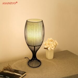 Modern Minimalist Metal Paint Hollow Diamond Design Cloth Table Lamp E27 LED Living Room Bedroom Decor Desk Light 1