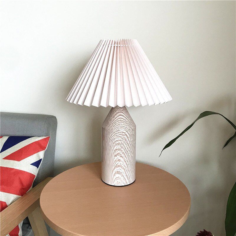 New Pleated Table Lamps Iron Base Creative Beside Lamp Home Decor Bedroom Lamps Table Light for Living Room Desk Lamp E27 Light 6