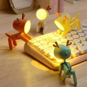 New Creative Cartoon Table Lamp Coin Cell Battery Led Night Light Children's Bedroom Light Decor Kids Christmas Gifts Mini Lamp 1