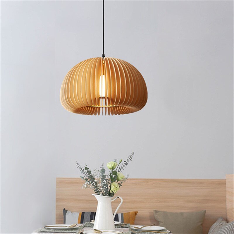 vintage wood lamp pendant lights 5