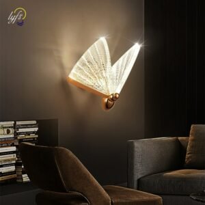 LED Butterfly Wall Lamp Nordic Indoor Lighting Modern Light Bedside Bedroom Christmas Home Decoration Wall Lamps бра настенные 1