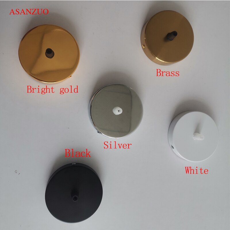 Black White Silver Gold Brass Ceiling Plate Wall Sconce Mount LED Base Vintage Pendant Lamp Disc Base Ceiling Canopy 3