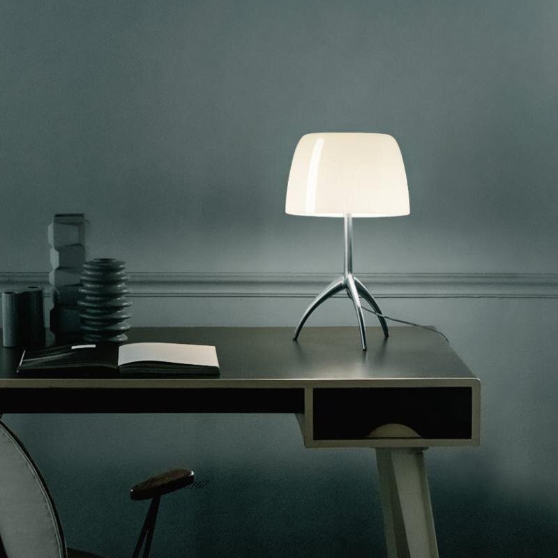 Postmodern Tripod Desk Lamp Italian Designer Art Table Lamp Chrome/Copper Metal Base Home Light Decor Nordic Bedroom Beside Lamp 6