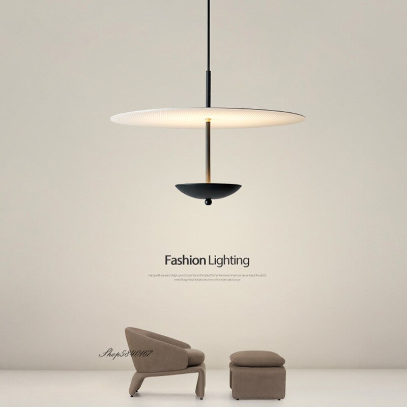 Danish Designer Led Pendant Lights Simple Black Iron Light Fixtures for Ceiling Living Room Dining Room Hanglamp Home Decor Lamp 2