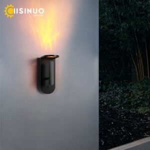 Stainless Steel Light Outdoor Flickering Flame Wall Lantern  Black LED 3W Waterproof Wall Lamp for Porch Patio Garden Decoration 1