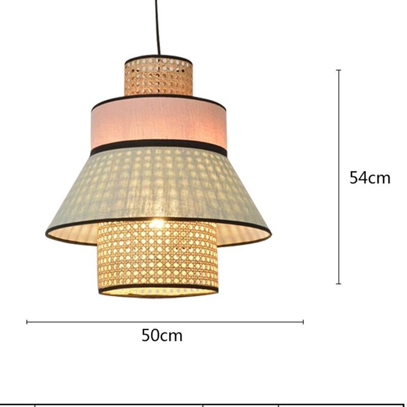 Japanese Style Modern Hanglamp Rattan Pendant Light Fixture Handmade Light Lamp for Living Room Dining Room Decoration Luminaire 3