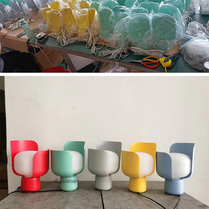 Italian Designer Petal Table Lamp Macaron Color Lamps for Bedroom Decor Personality Study Reading Lamp Led Lighting Beside Lamp 4