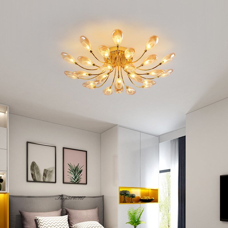 Modern Crystal Ceiling Lights Led Luxury Ceiling Hanging Lamps for Living Room Decor Loft Bedroom Lamps Lighting Ceiling Lamp 5