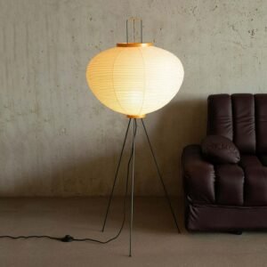 Modern Japanese Rice Paper Floor Lamp Tripod Iron Black Floor Lights Led Lamp for Living Room Study Bedroom Corner Stand Lights 1