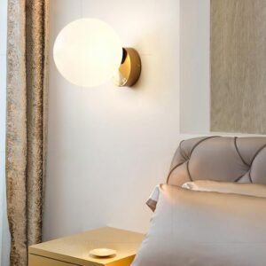 Modern Luxury Round Glass Ceiling Lamp Brass Metal Ceiling Lights Hallway Corridor Aisle Illuminaire bedside wall lamps 1