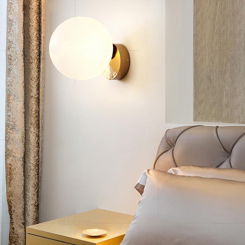 Modern Luxury Round Glass Ceiling Lamp Brass Metal Ceiling Lights Hallway Corridor Aisle Illuminaire bedside wall lamps 1