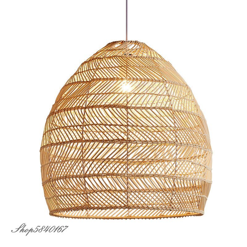 New Chinese Style Pendant Lights Rattan Lamp for Living Room Home Deco Dining Room Hanging Lamps Kitchen Luminaire Suspension 5