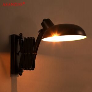 American Retro Industrial Wall Lamp Adjustable Restaurant Iron Loft E27 Telescopic Sconce Light Rustic Living Room 1
