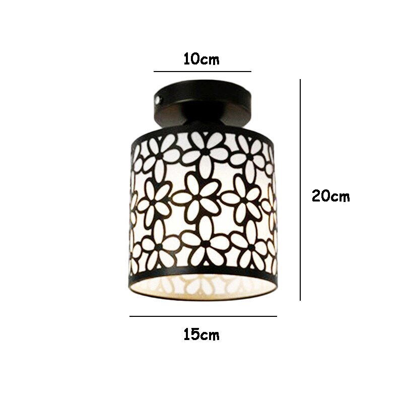 White Black Red American Cutout Pattern Ceiling Lamp Home Decor Corridor Aisle Lamp Balcony Porch Iron Cage Lighting Fixture 6