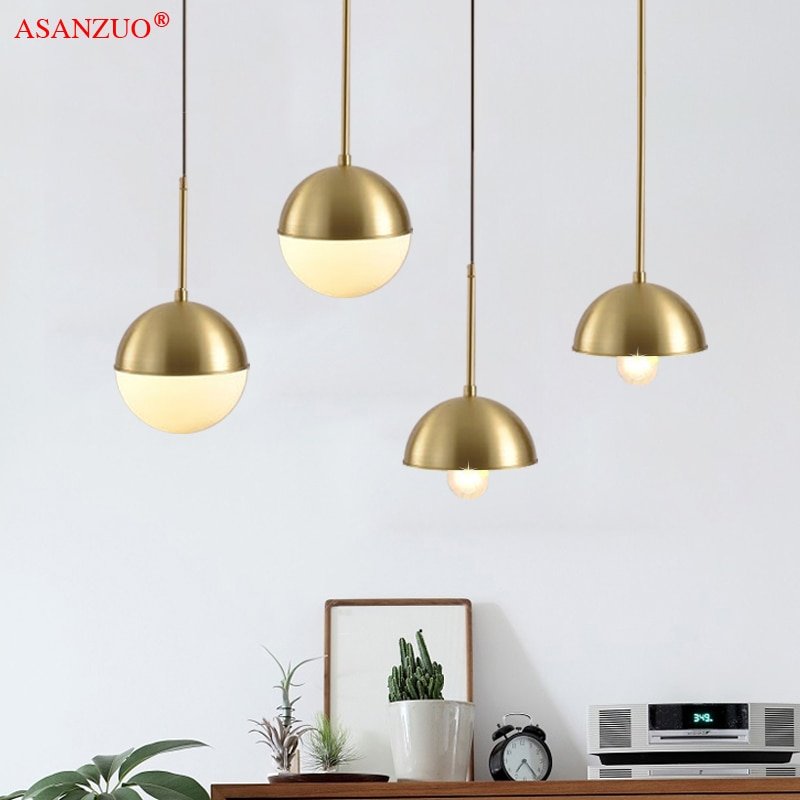 Mordic Pendant Lights Vintage Hoop Gold Modern LED Hanging Lamp for Living Room Home Loft Industrial Decor lamp 4