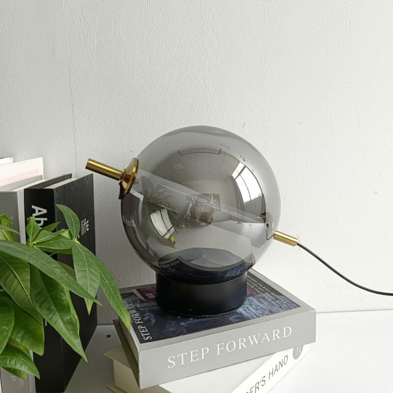 Retro Glass Table Lamp Home Decor Round Ball glass Desk lamp For Restaurant Study Living Room Lamp Background Bedside Lustre 3