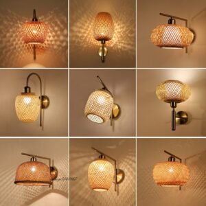 New Chinese Style Wall Lights Vintage Bamboo Lampshade Living Room Background Wall Lamp Decor Bedroom Sconce Lighting Fixtures 1