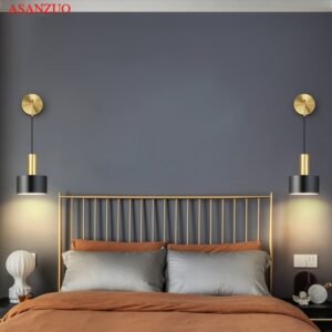 Nordic wall lamp bedroom bedside lamp modern minimalist living room background wall lamp creative personality aisle lamp 1